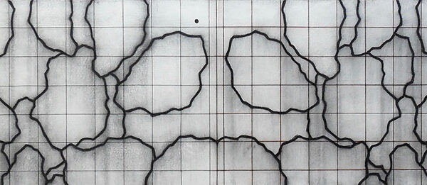 Randall McCabe, "Untitled", 2015, charcoal & ink on canvas, 16.5” x 72”